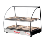 Skyfood FWD2-22-4P 22.5" W Stainless Steel Base Curved Glass Food Warmer Display Case - 120 Volts