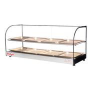 Skyfood FWDC2-43-8P 43.31" W 2 Shelves Tempered Curved Front Glass Countertop Food Warmer Display Case - 120 Volts