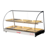 Skyfood FWD2-33-6P 33" W Stainless Steel Base Curved Glass Food Warmer Display Case - 120 Volts