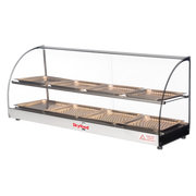 Skyfood FWD2-43-8P 43.31" W Stainless Steel Base Curved Glass Food Warmer Display Case - 120 Volts