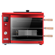 Skyfood BG-03LXK RED 21" W Red Curved Glass Door with Warmer Tray Liquid Propane Brazilian Flame Outdoor Rotisserie - 10,000 BTU