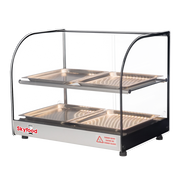 Skyfood FWDC2-22-4P 22.5" W 2 Shelves Tempered Curved Front Glass Countertop Food Warmer Display Case - 120 Volts