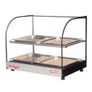 Skyfood FWDC2-22-4P 22.5" W 2 Shelves Tempered Curved Front Glass Countertop Food Warmer Display Case - 120 Volts