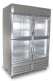 Kelvinator KCHRI54R4HGDR 55.5" W Stainless Steel Glass Door Reach-In Refrigerator - 120 Volts