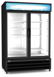 Kelvinator KCHGSM36R 41.25" W Black Two-Sections with LED Lights Reach-In Refrigerated Merchandiser - 120 Volts