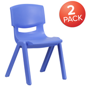 Flash Furniture 2-YU-YCX-005-BLUE-GG Blue Polypropylene Whiteney Stacking Chair