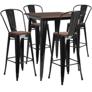 Flash Furniture CH-WD-TBCH-19-GG 32" W x 42" H Black Table and Chair Set