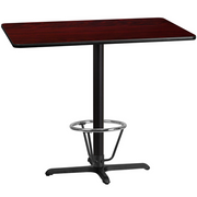 Flash Furniture XU-MAHTB-3048-T2230B-3CFR-GG 30" W x 43.12" H Black Laminate Rectangle Table