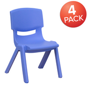 Flash Furniture 4-YU-YCX4-003-BLUE-GG Blue Polypropylene Whiteney Stacking Chair