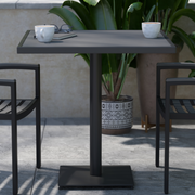 Flash Furniture XU-DG-HW1045-GY-GG 30" W Black and Gray Square Lark Patio Table