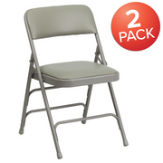 Flash Furniture 2-HA-MC309AV-GY-GG 18.5" W Gray Steel Hercules Series Folding Chair