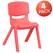 Flash Furniture 4-YU-YCX4-001-RED-GG Red Polypropylene Whiteney Stacking Chair