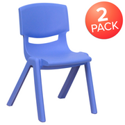 Flash Furniture 2-YU-YCX-001-BLUE-GG Blue Polypropylene Whiteney Stacking Chair