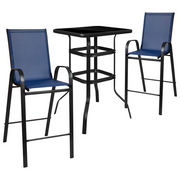 Flash Furniture TLH-073H092H-NV-GG 27.5" W x 39.5" H Navy Square Outdoor Dining Set