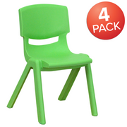 Flash Furniture 4-YU-YCX4-001-GREEN-GG Green Polypropylene Whiteney Stacking Chair