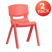 Flash Furniture 2-YU-YCX-004-RED-GG Red Polypropylene Whiteney Stacking Chair