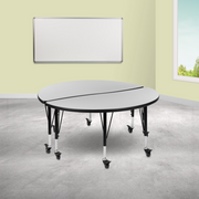 Flash Furniture XU-GRP-A48-HCIRC-GY-T-P-CAS-GG 47.5" W Grey Round Laminate Activity Table
