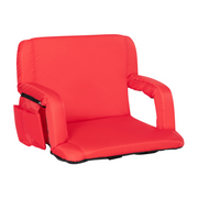 Flash Furniture FV-FA090L-RD-GG 265 Lbs. Red Metal Frame Extra Wide Portable Padded Stadium Bleacher Chair