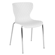 Flash Furniture LF-7-07C-WH-GG White Plastic Back and Seat Chrome Frame Finish Stacking Lowell Chair