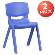 Flash Furniture 2-YU-YCX-004-BLUE-GG Blue Polypropylene Whiteney Stacking Chair