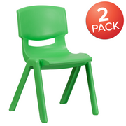 Flash Furniture 2-YU-YCX-005-GREEN-GG Green Polypropylene Whiteney Stacking Chair