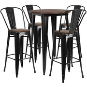 Flash Furniture CH-WD-TBCH-25-GG 30" W x 42" H Black Table and Chair Set