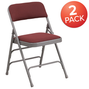 Flash Furniture 2-AW-MC309AF-BG-GG 18.75" W Metal Burgundy Patterned Fabric Back and Seat Hercules Series Folding Chair