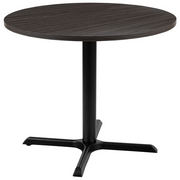 Flash Furniture GC-M-BLK-15-GRY-GG 36" Dia. Rustic Gray Round X-Base Conference Table