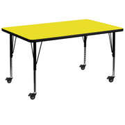 Flash Furniture XU-A3672-REC-YEL-H-P-GG 36" W Yellow Rectangle Laminate Activity Table