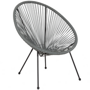 Flash Furniture TLH-094-GREY-GG Gray Steel Frame Valencia Oval Comfort Series Lounge Chair