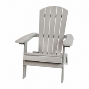 Flash Furniture JJ-C14505-GY-GG 350 Lbs. Gray Poly Resin Frame Folding Adirondack Chair