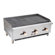 Copper Beech CBRB-24 Stainless Steel Front and Galvanized Sides Countertop Natural Gas Charbroiler - 60,000 BTU