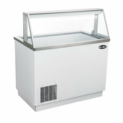 SABA SDC-46 47" W White Slanted Glass Ice Cream Dipping Cabinet - 115 Volts