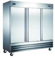 SABA S-72R 72 Cu. Ft. Stainless Steel Solid 3 Doors Reach-In Refrigerator - 115 Volts