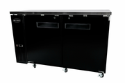 SABA SBB-24-60B 60.75" W Black Stainless Steel Solid Door Back Bar Cooler - 115 Volts