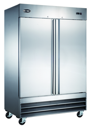 SABA S-47F 47 Cu. Ft. Stainless Steel (2) Full-Height Solid Doors Two-Section Reach-In Freezer - 115 Volts