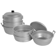 Thunder Group ALST012 21" Dia. x 25.5" H Aluminum Perforations Steamer Set