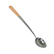 Thunder Group SLLD309 6 Oz. Stainless Steel Wood Handle Chinese Serving Ladle