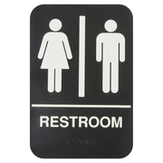 Thunder Group PLIS6953BK 6" W x 9" H "Restroom" Information Symbol Sign