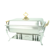 Thunder Group SLRCF8533 8 Qt. Stainless Steel Lift-Off Cover Rectangular Deluxe Chafer