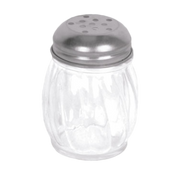 Thunder Group PLTWCS006 6 Oz. Clear Swirled Polycarbonate Base Stainless Steel Perforated Top Cheese Shaker