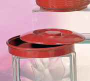 Thunder Group NS608R 8.25" Dia. NuStone Red Melamine Tortilla Server with Lid