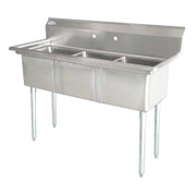 Omcan USA 25270 59" W 18 Gauge Galvanized Base Pot Sink