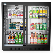 Koolmore BC-2DSL-BK 7.4 Cu. Ft. Black 2 Sliding Glass Doors Back Bar Refrigerator - 115 Volts