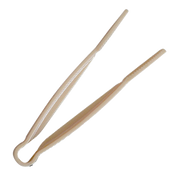 Thunder Group PLFTG012BG 12" Beige Polycarbonate Flat Grip Serving Tongs