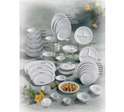 Thunder Group NS608W 8.25" Dia. NuStone White Melamine Tortilla Server with Lid