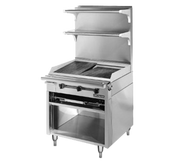 American Range HD34-CRB-1C-LP 34" W Stainless Steel Convection Oven Liquid Propane Medallion Professional Heavy Duty Range - 120,000 BTU