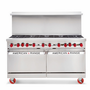 American Range AR-48G-2B-NVL-SBR-LP 60" W Liquid Propane Stainless Steel Restaurant Range - 171,000 BTU