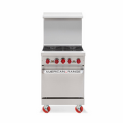 American Range AR-12G-2B-NV-NG Stainless Steel Countertop Natural Gas Restaurant Range - 111,000 BTU