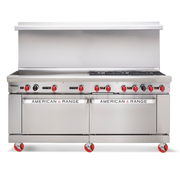 American Range AR-12-DSB 72" W Stainless Steel Natural Gas Restaurant Range - 384,000 BTU